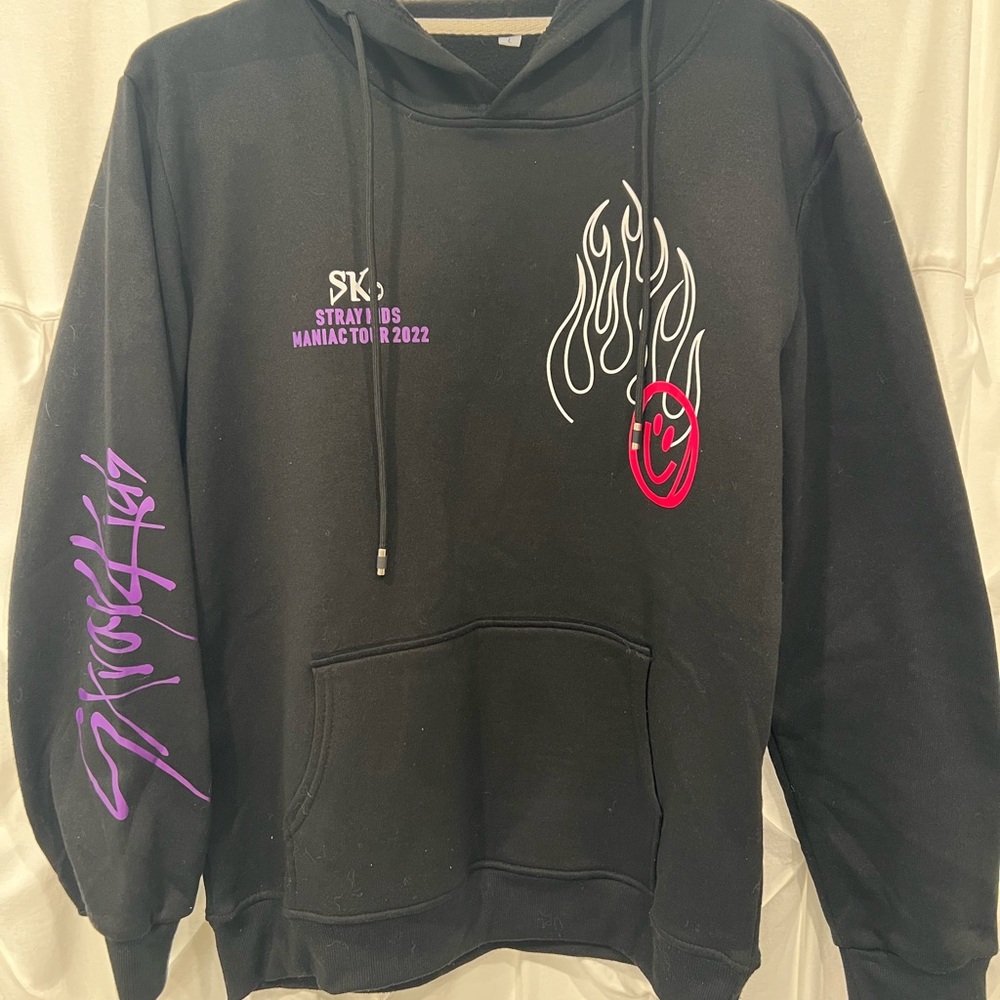Black and Purple Graphic Pullover Hoodie
